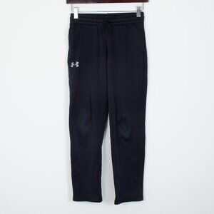 Under Armour Boys Track Coldgear Sweatpants Athletic Size Youth Medium Black Gym